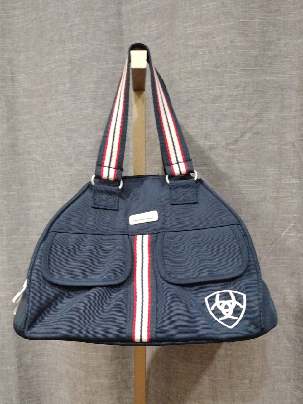Ariat Navy Striped Helmet Bag